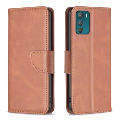 LAMBSKIN Knižkové puzdro pre Motorola Moto G42 - hnedé