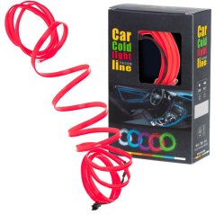 LED ambientné osvetlenie pre auto / auto USB / 12V páska 5m červená