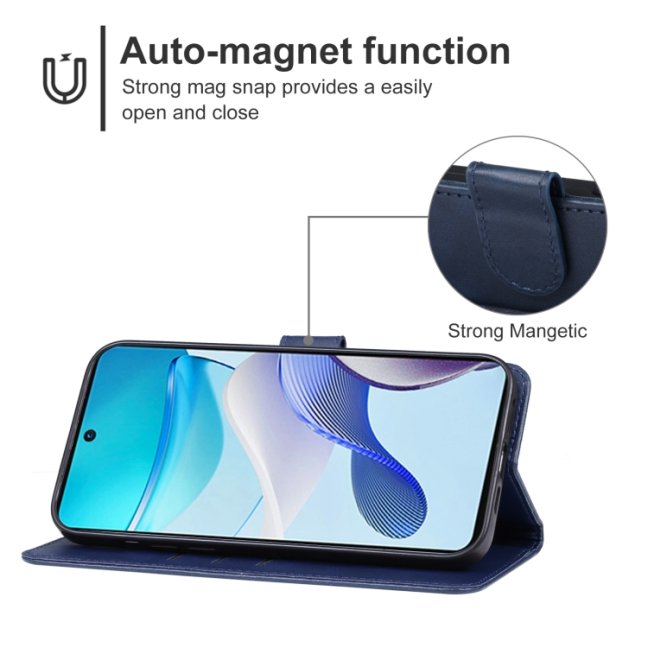 9D SKLO + PUZDRO 2v1 pre Motorola Moto G53 5G - Knižkové puzdro SOLID modré