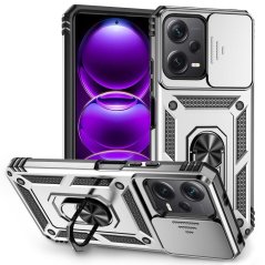 SLIDING ARMOR Tvrdený kryt pre Xiaomi Redmi Note 12 5G - sivý