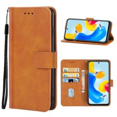 SOLID Knižkové puzdro pre Xiaomi Redmi Note 11S 5G - hnedé
