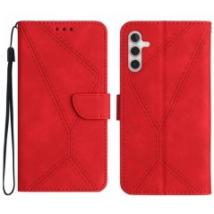 STITCHING Knižkové puzdro pre Samsung Galaxy A13 5G / A04s - červené