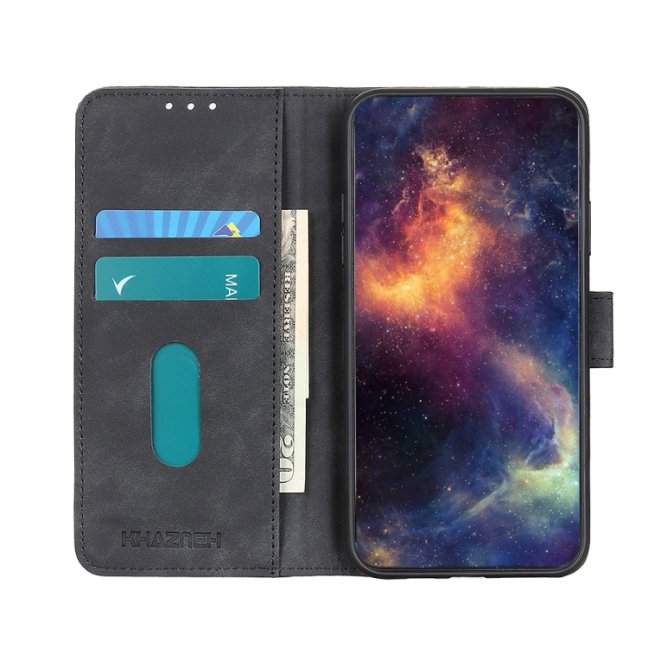 9D SKLO + PUZDRO 2v1 pre Motorola Moto E22 / E22i - Knižkové KHAZNEH čierne
