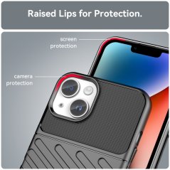 Zadný ochranný kryt pre iPhone 15 - THUNDER čierny