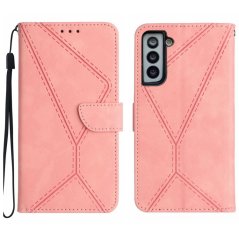 STITCHING Knižkové puzdro pre Samsung Galaxy S22 5G - ružové