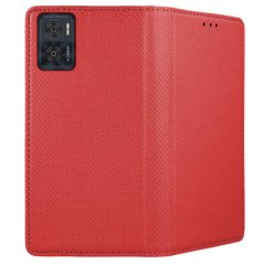 9D SKLO + PUZDRO 2v1 pre Motorola Moto E22 / E22i - Knižkové MAGNET červené