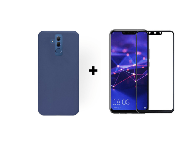 9D SKLO + PÚZDRO 2v1 pre HUAWEI Mate 20 Lite modré