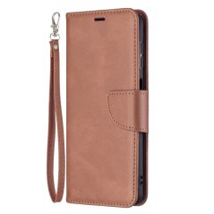 LAMBSKIN Knižkové puzdro pre Samsung Galaxy A13 5G / A04s - hnedé