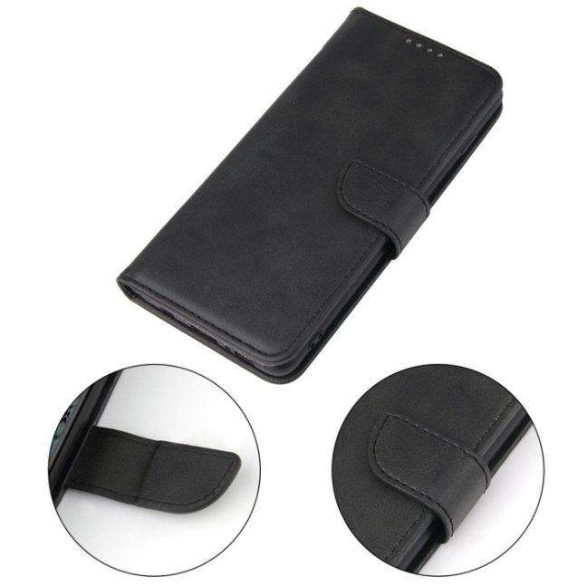 SKLO + PUZDRO 2v1 pre Samsung Galaxy A20e - Knižkové puzdro BUCKLE čierne