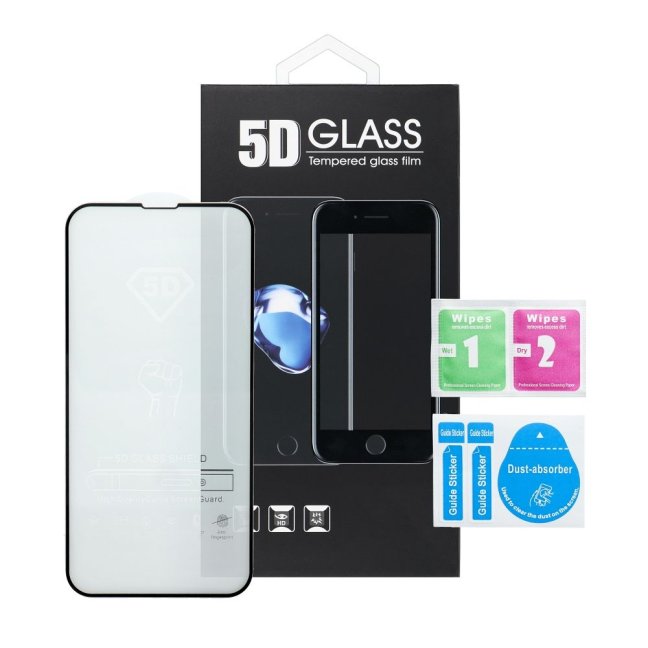 5D celolepiace tvrdené sklo - Apple iPhone 16 čierne