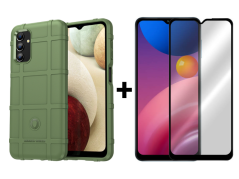 SKLO + PUZDRO 2v1 pre Samsung Galaxy A13 4G - Tvrdené COVERAGE zelené