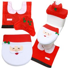 Vianočný kúpeľňový set Santa Claus koberec na záchodové sedadlo