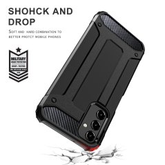 SKLO + PUZDRO 2v1 pre Samsung Galaxy A05s - Tvrdené HYBRID ARMOR čierne