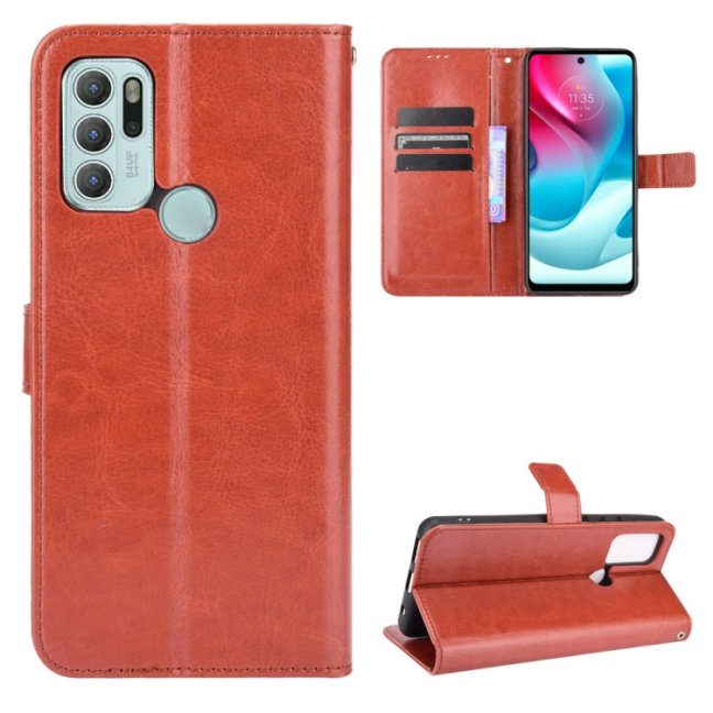 9D SKLO + PÚZDRO 2v1 pre Motorola Moto G60s - Knížkove puzdro Solid hnedé