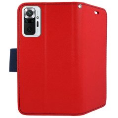 9D SKLO + PUZDRO 2v1 pre Xiaomi Redmi Note 10 Pro - Knižkové FANCY červeno modré