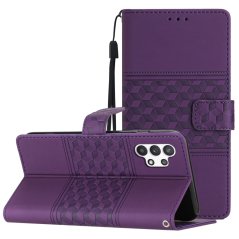 SKLO + PUZDRO 2v1 pre Samsung Galaxy A13 4G - Knižkové EMBOSSED fialové