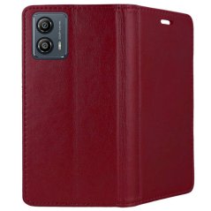 9D SKLO + PUZDRO 2v1 pre Motorola Moto G53 5G - Knižkové SMART MAGNETIC bordové