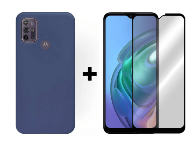 9D SKLO + PÚZDRO 2v1 pre Motorola Moto G10 / G20 / G30 modré