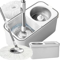 Rotačný mop 360 spin turbo vedro sada 2x podložky z mikrovlákna