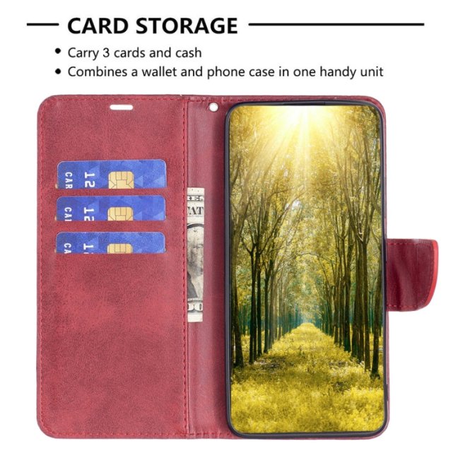 SOLID Knižkové puzdro pre Oppo Reno7 5G - červené