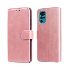 CALF Knižkové puzdro pre Motorola Moto G22 - ružové