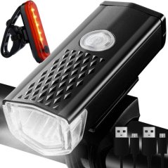 USB LED svetlo na bicykel + zadné svetlo 23679