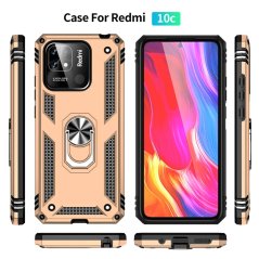 RING ARMOR Tvrdený kryt pre Xiaomi Redmi 10C - zlatý