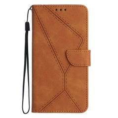 STITCHING Knižkové puzdro pre OPPO A17 - hnedé