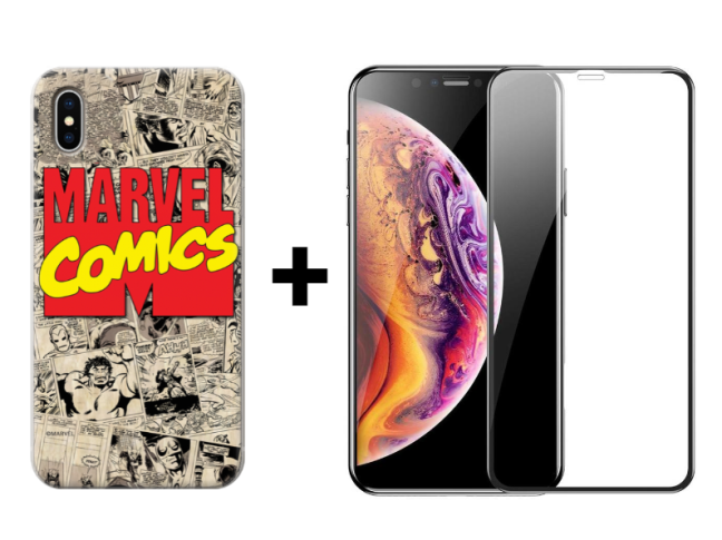 9D SKLO + KRYT 2v1 pre Apple iPhone X , XS - MARVEL 004