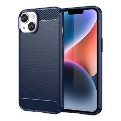 Zadný ochranný kryt pre iPhone 15 - CARBON modrý