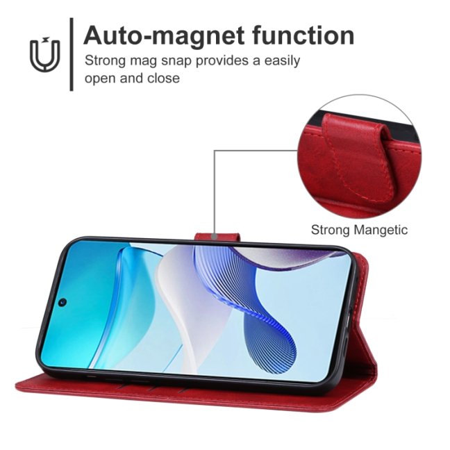 9D SKLO + PUZDRO 2v1 pre Motorola Moto G53 5G - Knižkové puzdro SOLID červené