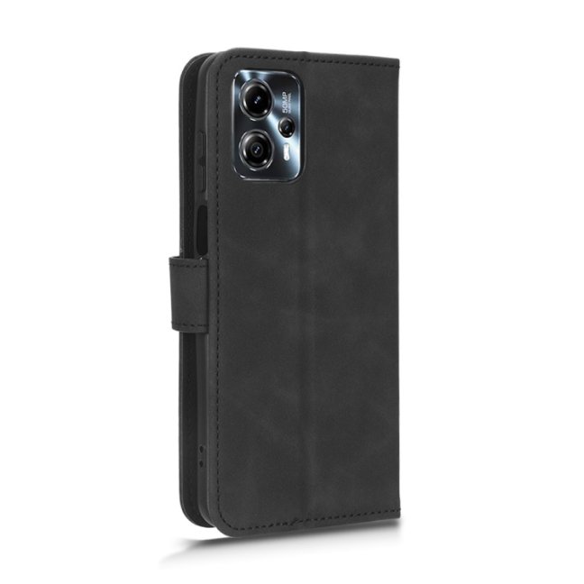 9D SKLO + PUZDRO 2v1 pre Motorola Moto G23 / G13 - Knižkové puzdro SOLID čierne
