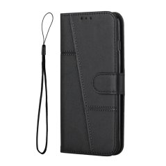 STITCHING Knižkové puzdro pre Xiaomi Redmi 13C - čierne