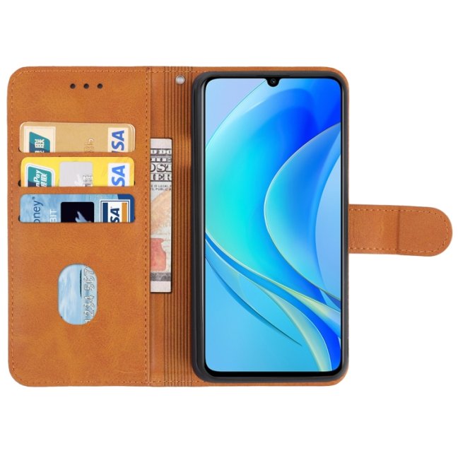 9D SKLO + PUZDRO 2v1 pre Huawei Nova Y70 - Knižkové Solid hnedé
