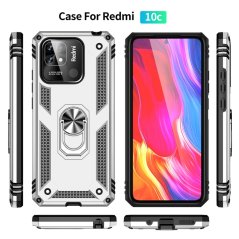 RING ARMOR Tvrdený kryt pre Xiaomi Redmi 10C - sivý