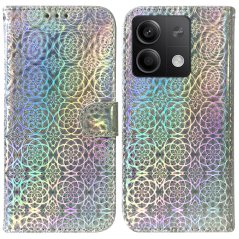 COLORFUL Peňaženkové puzdro pre Xiaomi Redmi Note 13 5G - strieborné