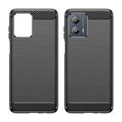 9D SKLO + PUZDRO 2v1 pre Motorola Moto G53 5G - Silikónové CARBON čierne