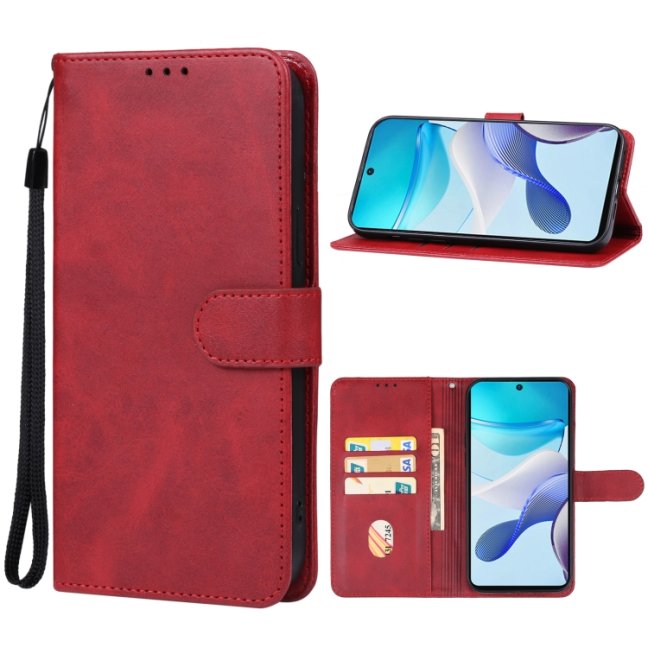 9D SKLO + PUZDRO 2v1 pre Motorola Moto G53 5G - Knižkové puzdro SOLID červené