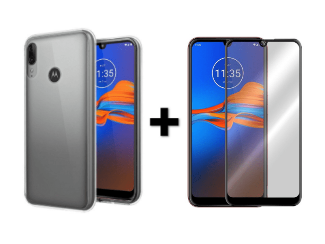 9D SKLO + PÚZDRO 2v1 pre Lenovo Motorola E6 Plus priesvitné