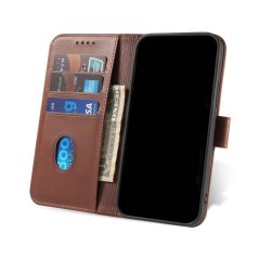 SKLO + PUZDRO 2v1 pre Xiaomi Redmi 12C - Peňaženkové puzdro BUCKLE hnedé