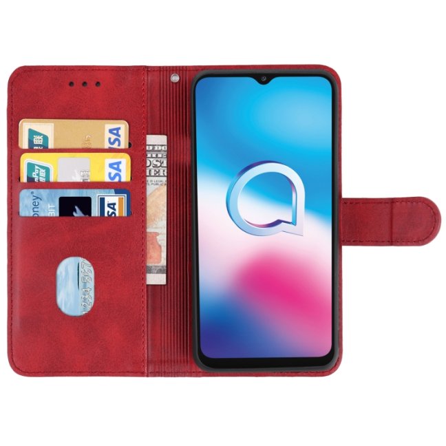 9D SKLO + PÚZDRO 2v1 pre Alcatel 3X 2020 - Knížkove Solid červené