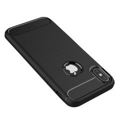 Pevné silikónové puzdro na Apple iPhone XS MAX Forcell Carbon čierne