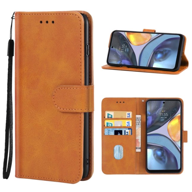 9D SKLO + PUZDRO 2v1 pre Motorola Moto G22 - Knižkové Solid hnedé