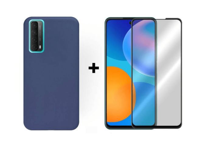 9D SKLO + PÚZDRO 2v1 pre HUAWEI P Smart 2021 modré