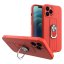 9D SKLO + KRYT 2v1 pre Apple iPhone 11 - Armor Ring grip červené