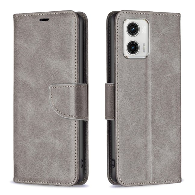9D SKLO + PUZDRO 2v1 pre Motorola Moto G73 5G - Knižkové SOLID sivé