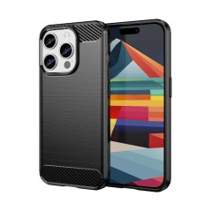 CARBON Zadný obal pre Apple iPhone 15 Pro - čierny