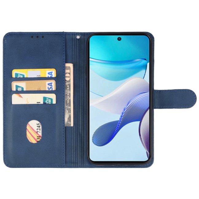 9D SKLO + PUZDRO 2v1 pre Motorola Moto G53 5G - Knižkové puzdro SOLID modré