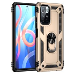 Tvrdený kryt na Xiaomi Redmi Note 11s 5G - Ring Armor zlatý