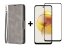 9D SKLO + PUZDRO 2v1 pre Motorola Moto G73 5G - Knižkové SOLID sivé